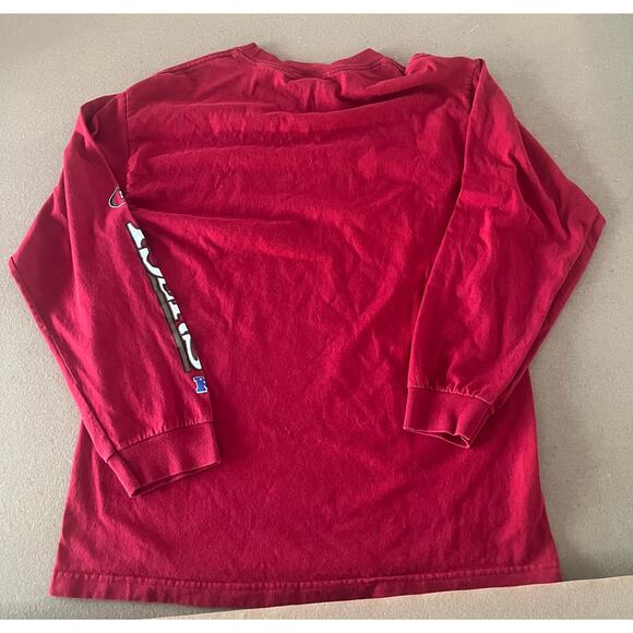 Vintage San Francisco 49ers Long Sleeve Shirt NFL Red Graphic Tee Men's Large - Picture 2 of 3